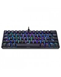 Grborn MOTOSPEED CK61 RGB Clavier de Jeu mécanique OUTMU Bleu Commutateur Clavier 61 Touches Anti-fantômes avec rétro-éclairage pour Le Jeu Noir