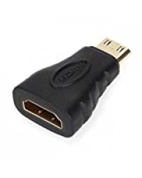 Greatangle Adaptateur de Prise HDMI Femelle vers Mini HDMI mâle connecteur plaqué Or Mini convertisseur HDMI pour téléviseurs LCD HD-DVD 1080P Machines de Jeu