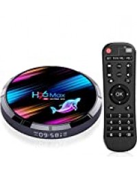 H96 Max Android TV Box 9.0 4GB RAM+64GB ROM Boitier Android TV S905X3 Quad-Core 64bit Cortex-A55 Bluetooth 4.1 LAN 1000M Dual-WiFi 2.4GHz/5GHz USB 3.0, Supporte 4K 60Hz Full HD / 3D / H.265 TV Box