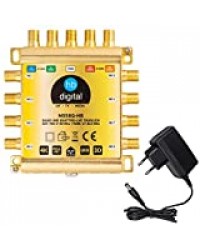 HB-DIGITAL DVB-S / S2 Multiswitch 5/8 Multiswitch Distributeur pour 1 SAT, 8 participants Récepteur Satellite Quad Quattro LNB Alimentation externe adaptée MS58Q-HB FullHD 4K UHD