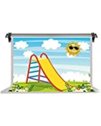 HD 10X7ft Cartoon Ladder Backdrops Fresh Flowers Plants Backgounds Family Spring Vacation Theme Party Photo Booth Backdrops Wallpapers LYFS137