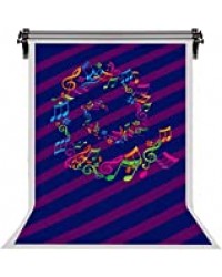 HD 7x10ft Music Polyester Backdrops Colorful Musical Note Purple Oblique Btripes Photogarphy Backgrounds Adults Children Concert Theme Party Photo Studio Props Wallpapers Decoration LYFS183