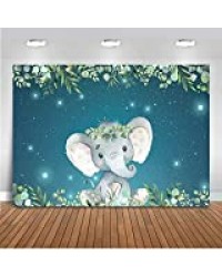 HD Blue Elephant Baby Shower Backdrop Elephant Twinkle Stars Baby Shower Background 10x7ft Vinyl Boy Elephant Birthday Banner Backdrops Decoration