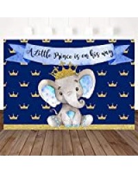 HD Elephant Prince Baby Shower Backdrop Blue Elephant Baby Shower Party Decorations Boy Elephant Baby Shower Party Banner Photography Background (10x7ft Vinyl)