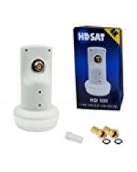 HDSAT HD101 LNB Single Tête Parabole Universelle Full HD 4K Gain 65dB France Astra EUTELSAT