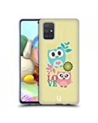 Head Case Designs Amour Rose Et Bleu Kawaii Hibou Coque en Gel Doux Compatible avec Samsung Galaxy A71 (2019)