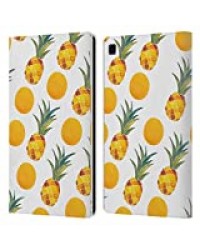 Head Case Designs Officiel Cat Coquillette Points d'Ananas Fruits Et Légumes Coque en Cuir à Portefeuille Compatible avec Samsung Galaxy Tab S6 Lite