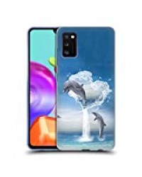 Head Case Designs Officiel Simone Gatterwe Les Amoureux Dauphins Coque en Gel Doux Compatible avec Samsung Galaxy A41 (2020)