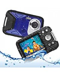 Heegomn Appareil Photo numérique étanche pour Enfants, 16MP Full HD 1080P, Zoom numérique 8X, caméra sous-Marine pour Adolescents/débutants (Bleu)