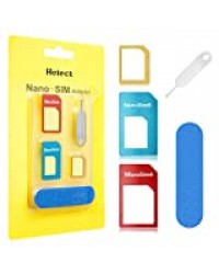 Helect Adaptateur Carte SIM, 5-en-1 Nano & Micro Carte SIM Converter Kit avec Outils Polonais Chip et éjecter Aiguille