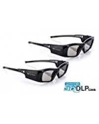 Hi-SHOCK DLP Pro 7G Black Diamond Lunettes 3D pour Tous Les projecteurs DLP 3D Compatible avec Optoma, Acer, Benq, Vivitec, Viewsonic, LG