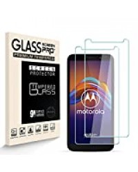 HJX Verre Trempé Protecteur D'écran pour Moto E6 Play [2 pièces], Dureté 9H, 2.5D Haute Définition, sans Bulle, Résistant à la Rayure Film Protecteur pour Moto E6 Play