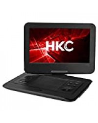 HKC D13HM 33,8 cm (13.3 Pouces) Lecteur DVD Portable, écran pivotant, Carte SD, Port USB, Batterie Rechargeable, télécommande, Chargeur Voiture, Noir