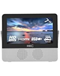 HKC P7H6 Mini TV Portable (TV HD 7 Pouces) HDMI + USB, 60Hz, Lecteur multimédia, Batterie intégrée, Chargeur de Voiture 12V, antenne Portable