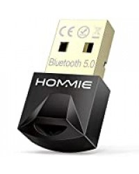 Hommie USB Bluetooth 5.0 Adaptateur,Mini Clé USB Bluetooth Dongle sans Fil pour window7/8/8.1/10（32/ 64bit） pour Souris, Clavier, Enceinte, Casque, Imprimantes, Android