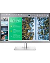 HP EliteDisplay E243 Moniteur Professionnel (23,8 pouces/Full HD) (HDMI, DisplayPort, VGA, USB 3.0, Fonction de Pivot, Temps de Réponse 5 ms, 60 Hz), Noir-Argent