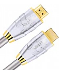 IBRA 1M Advance Câble HDMI Câble très Haute Vitesse 18 GB/s HDMI 2.0b Supporte 4K@60Hz, Fire Fire,Ethernet,Retour Audio,Vidéo UHD 2160p,HD 1080p,3D,Playstation PS3 PS4 Ordinateur Personnel