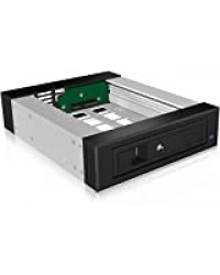 Icy Box IB-129SSK-B Rack Mobile en Aluminium pour Disque Dur 3,5"/2,5'' SAS/SATA Noir