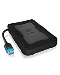 ICY BOX IB-AC603PL-U3 Adaptateur USB 3.0 pour disques durs SATA de 2, 5 Pouces (6, 35 cm) et SSD avec boîtier de Protection et Gaine en Caoutchouc, UASP, SATA III, Noir