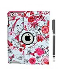 inShang iPad 2 iPad 3 iPad 4 Housse Etui Smart Cover Pour Tablette Apple iPad, en PU cuir, - Fait automatiquement passer en mode veille et sortir du mode veille votre, coque arriere rigide, rotatif 360 degre + Qualità¨à¦ Pens Haute Stylet capacitif