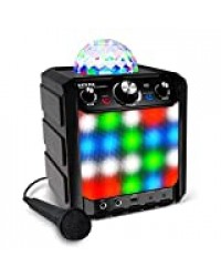 ION Audio Party Rocker Express – Enceinte Bluetooth 40 W et Station Karaoké avec Dôme Lumineux, Grille de Lumières LED et Microphone