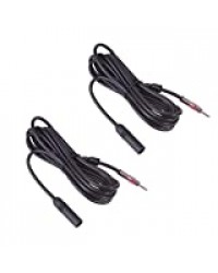 iplusmile 2Pcs Câble Audio Auxiliaire Premium Adaptateur Dantenne Prise Dantenne FM Radio Mâle à Femelle Câble Dextension pour Voiture Camion Véhicule Auto