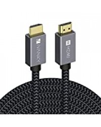 iVANKY Câble HDMI 4,6m 4K Ultra HD - Câble HDMI 2.0 en Nylon Tressé Supporte Ethernet/3D/Retour Audio - Cordon HDMI 4,6m pour Lecteur Blu-Ray/Xbox/PS4 - Gris Sidéral