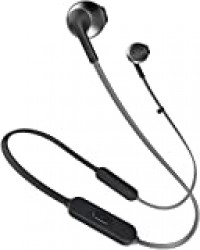 JBL TUNE 205BT – Écouteurs sans fil Bluetooth – Avec microphone intégré et télécommande à 3 boutons – Autonomie jusqu'à 6 hrs – Noir