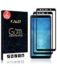 J&D Compatible pour 2-Pack Protection écran Galaxy A7 2018, [Non Couverture Complète] [sans Bulles] Protecteur d'écran en Verre Trempé Courbé pour Samsung Galaxy A7 2018 Protection écran