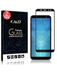 J&D Compatible pour 2 Paquet Protection écran Galaxy A6 2018, [Non Couverture Complète] [sans Bulles] Protecteur d'écran en Verre Trempé Courbé pour Samsung Galaxy A6 (Release in 2018)