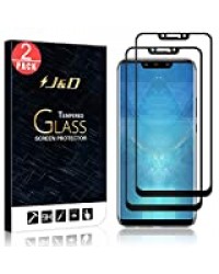 J&D Compatible pour 2-Paquet Protection écran Huawei Mate 20 Lite, [Non Couverture Complète] [sans Bulles] Protecteur d'écran en Verre Trempé Courbé pour Huawei Mate 20 Lite