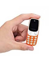 JJA Bros 2020 L8star BM10 Le Plus Petit téléphone du Monde 2 en 1 Mini téléphone débloqué GSM avec numéroteur Bluetooth Mains Libres Casque Bluetooth Double Carte SIM GSM (Orange) (Marine)