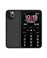 JJA BROS Soyes 7S+ Téléphone portable, le plus petit au monde, grand bouton, ultra fin, appareil photo, GSM débloqué, prend en charge le réseau SIM 2G, téléphone portable (Noir)