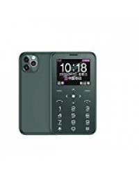 JJA BROS Soyes 7S+ Téléphone portable, le plus petit au monde, grand bouton, ultra fin, GSM débloqué - Compatible réseau SIM 2G, appareil photo, téléphone portable (Vert)