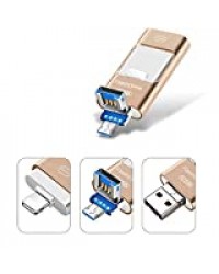 Kaulery Clé USB 256 Go pour iPhone Extension de Stockage Clef USB 3.0 Mémoire Stick pour iOS iPod iPad OTG Andriod PC Ordinateur (256GB)