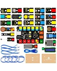 KEYESTUDIO Kit de démarrage Easy Plug Super pour Arduino/Mixly, kit d'apprentissage électronique et de Programmation Parfait pour Les élèves du Primaire, du secondaire et du collège, STEM EDU