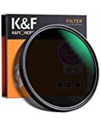 K&F Concept Filtre 62 mm ND Variable Densité Neutre ND2-ND32 sans Croix Bleu pour Appareil Photo