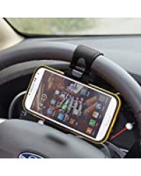 Kingtoys® multi-fonctionnelle Titulaire de téléphone mobile Support de Fixation de Téléphone Mobile sur Volant de Voiture (Noir)