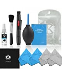 Kit de Nettoyage Professionnel pour Appareils Photo Reflex Numériques (Canon, Nikon, Pentax, Sony) Incluant 1 Stylo de Nettoyage d'Objectif Double Face / 1 Flacon de Liquide de Nettoyage Sans Alcool pour Lentille Optique / 1 Livret de 50 Lingettes de...