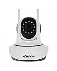 KKmoon 720P Caméra IP sans Fil WiFi Pan Tilt HD IP Caméra,1.0MP 1/4Inch CMOS 3,6 mm Lentille Support PTZ Deux Voies Audio de Vision Nocturne Téléphone APP Contrôle de Détection de Mouvement Carte TF