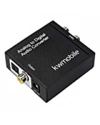 kwmobile convertisseur Audio analogique-numérique - Adaptateur d'analogue à Digital - de câble Jack et RCA au Mode SPDIF, Toslink, Coaxial