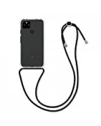 kwmobile Coque Compatible avec Google Pixel 4a 5G - Étui de Protection en Silicone avec Collier pour Téléphone Portable - Transparent