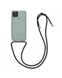 kwmobile Coque Compatible avec Google Pixel 5 - Étui de Protection en Silicone avec Collier pour Téléphone Portable - Transparent