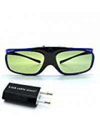 LCS - 1 Paire de lunette 3D actives DLP-LINK avec Adaptateur secteur USB 1A - Exclusivement pour videoprojecteur 3D (ne fonctionne pas avec les télés 3D)