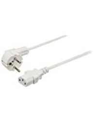 LCS - Cable d'alimentation Electrique Blanc 10m - Europa Femelle coté périphérique pour Vidéoprojecteur, PC, Télé, ect...