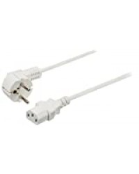 LCS - Cable d'alimentation Electrique Blanc 15m - Europa Femelle coté périphérique pour Vidéoprojecteur, PC, Télé, ect...