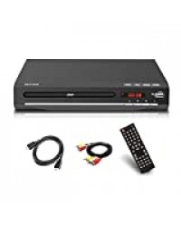 Lecteurs DVD pour TV, DVD / CD / MP3 / MP4 avec Prise USB, Sortie HDMI et AV (câble HDMI et AV Inclus), télécommande (sans Blu-Ray) Couleur Noir, sans Aucune région