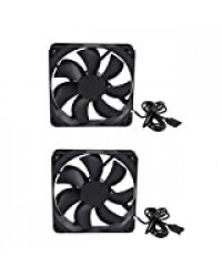 LEDMOMO USB Ventilateur Silencieux 120mm Alimenté par Ventilateur USB Ventilateur Portable PC Ventilateur 2 pcs pour Portable PS4 Xbox Routeur Réservoir d'eau TV Box (Noir)