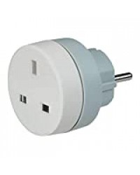 Legrand 050383 Adaptateur pour Fiche Standard Britannique, 2P+T, 16A, 230V, Gris/Blanc