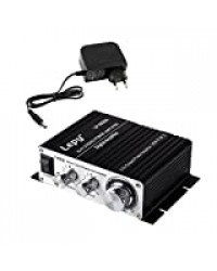 LEPY LP-2020A Amplificateur Audio stéréo Digital 20 W + Adaptateur 3 A pour iPhone/Ordinateur/Joueur Audio